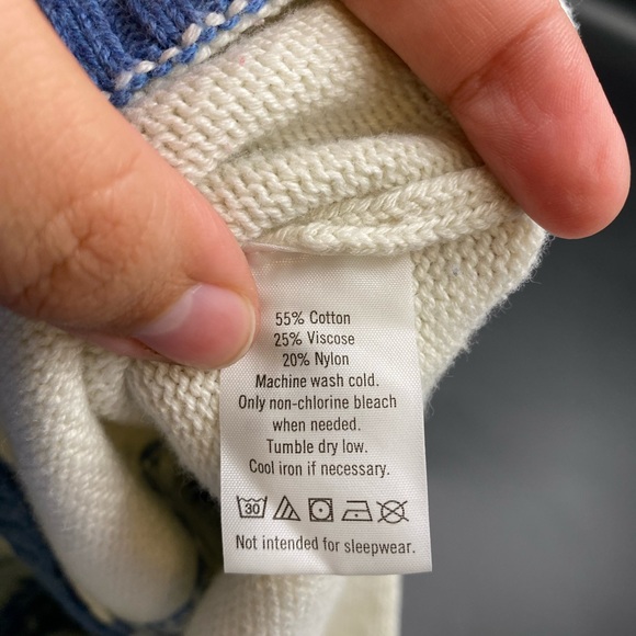 Janie and Jack infant 12-18 months white/blue sweater - Picture 3 of 8